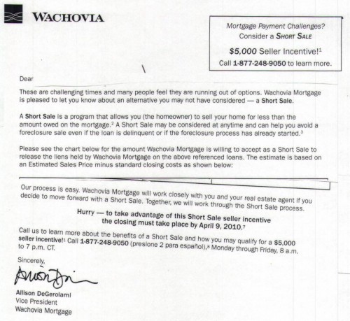 Banks offering cash incentives for short sale sellers?