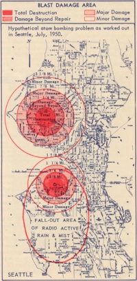 BLAST DAMAGE AREA - excerpted from 1951 Seattle Civil Defense Manual