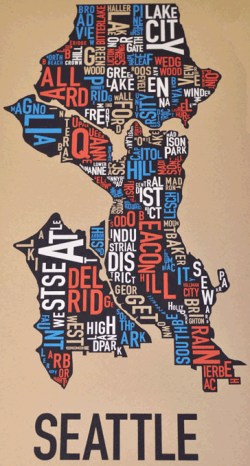 Seattle Neighborhoods Poster by Ork Posters