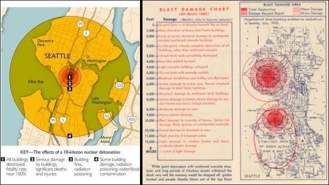 Damage Effects Of An Atom Bomb Explosion: 2009 & 1950